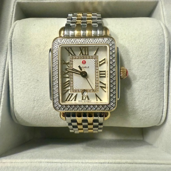 Michele Gold and Silver Diamond Watch - Picture 2 of 2